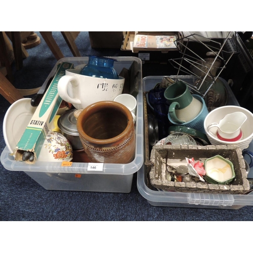 146 - Mixed household ceramics and glassware (2 boxes)