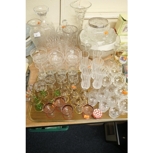 37 - Assortment of cut crystal and other glassware