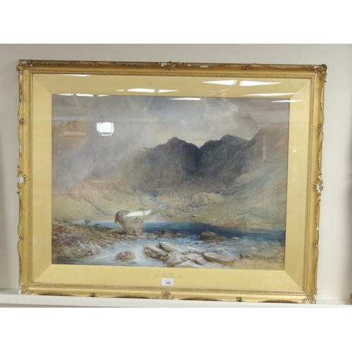 490 - William Evans of Eaton (1798-1877), Llyn Idwal, watercolour, signed and dated 1850, 56cm x 77cm