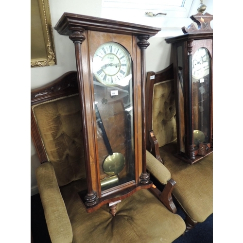 506 - Late Victorian walnut Vienna regulator wall clock