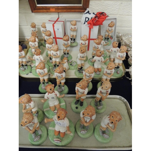 29 - Quantity of Ashbrook ceramics, limited edition, England Lions rugby figures (3 AF)