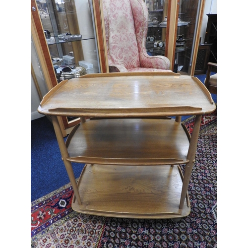 794 - Ercol light elm three tier tea trolley, width 71cm