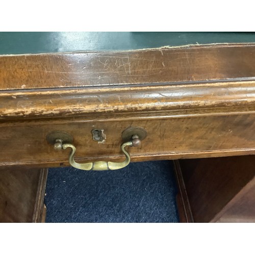 649 - 19th Century mahogany partner's desk, width 153cm, depth 122cm, height 76cm