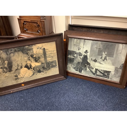 486 - Number of oak framed charcoal and pastel drawings, signed E. J. Richards, circa 1910-20 (8)