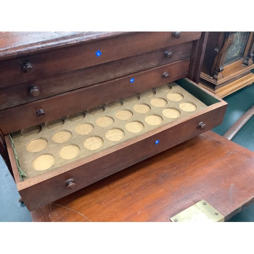 639 - Victorian mahogany collector's table cabinet