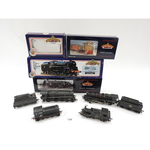 119 - Bachmann Branch Line 00 gauge, Standard Class, 73050, loco and tender, weathered, BR black (boxed); ... 