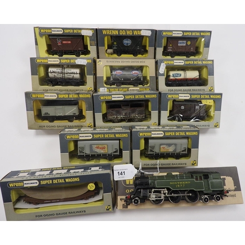 141 - Wrenn 00 gauge, Southern 2-6-4 tank locomotive (af) (boxed) and twelve Wrenn 00 gauge wagons (13)
NB... 