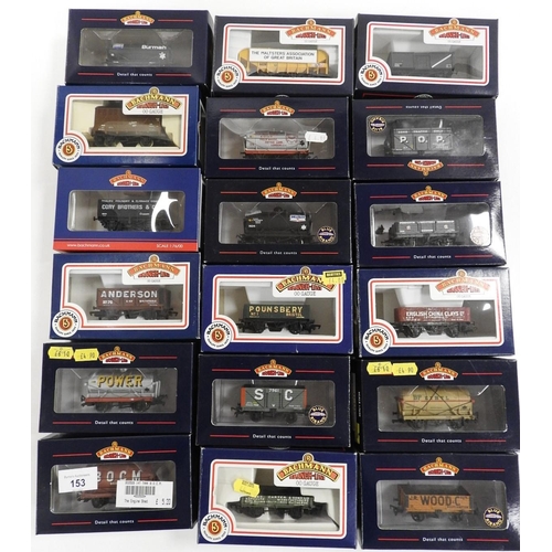 153 - Bachmann Branch Line 00 gauge, rolling stock, being 18 boxed wagons
NB: Lots 114-175 are from a dece... 