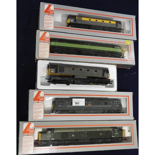 161 - Lima 00 gauge diesel locomotives, four boxed and one loose with a box (5)
NB: Lots 114-175 are from ... 