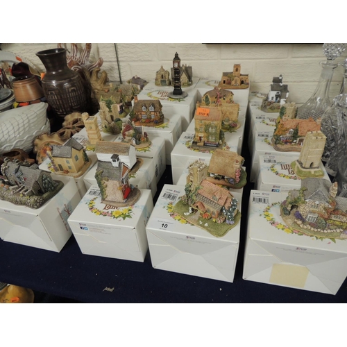 10 - Collectable Lilliput Lane cottage and castle ornaments; including 'Little Ben CT' (boxed) (25)