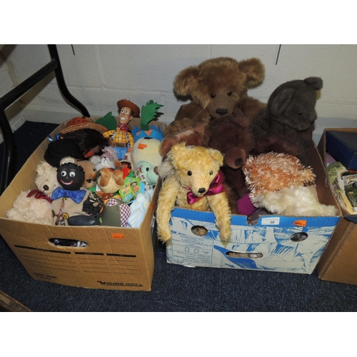 30 - Two boxes of soft toys