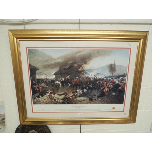 50 - Large gilt framed print 'The Defence of Rorke's Drift'