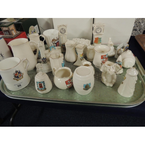 66 - Mixed Goss and other crested china (1 tray)
