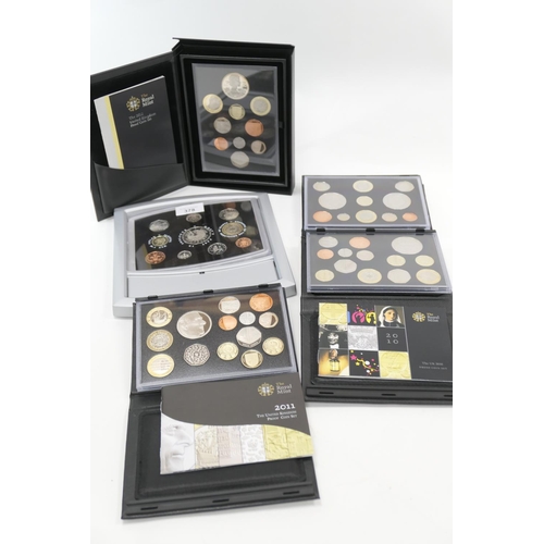 378 - Royal Mint United Kingdom proof coin sets comprising 2008, 2010, 2011 and 2012; also a Millennium co... 