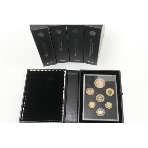 379 - Royal Mint United Kingdom proof coin sets, collectors' edition, comprising 2013, 2014, 2015 and 2016