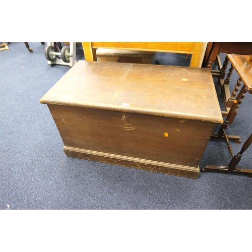 484 - Victorian stained pine blanket box