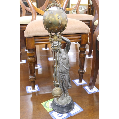 552 - French figural spelter mystery clock