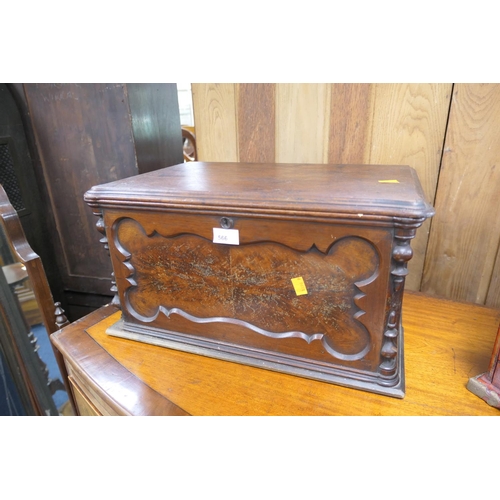 566 - Victorian mahogany box, 51.5cm