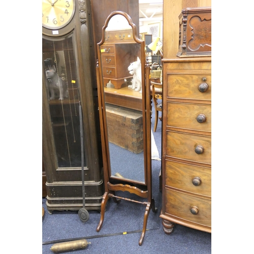 568 - Mahogany cheval mirror