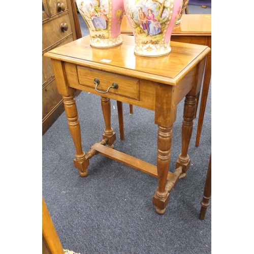 639 - Eastern made hardwood hall table fitted with a drawer