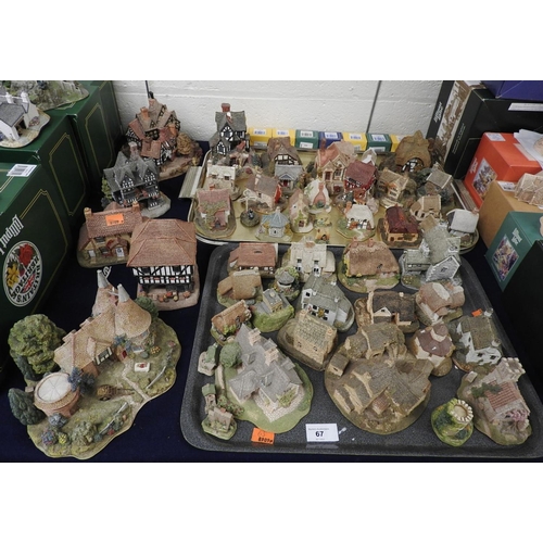 67 - Fifty-five unboxed Lilliput Lane cottages and other figures including 'The Guildhall'; also eight mi... 