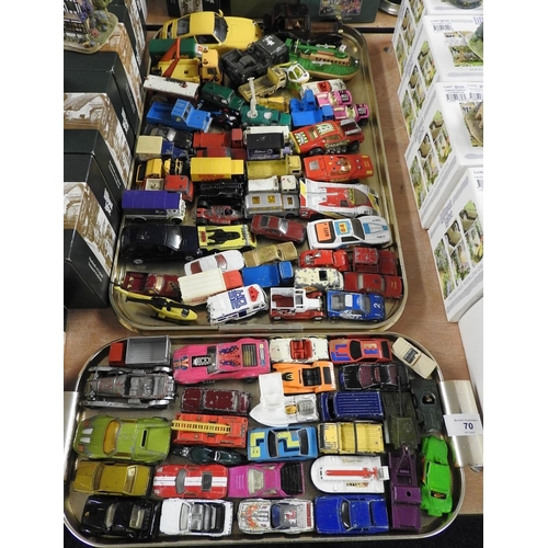 70 - Mixed die cast vehicles including manufacturers Matchbox and Corgi etc. (2 trays)