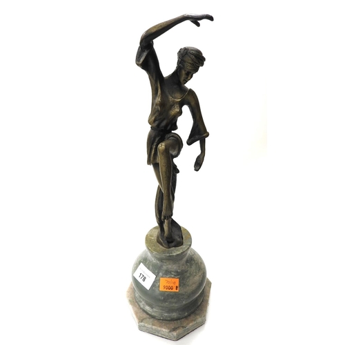 178 - Modern bronze figure of a ballet dancer, surmounted on granite base