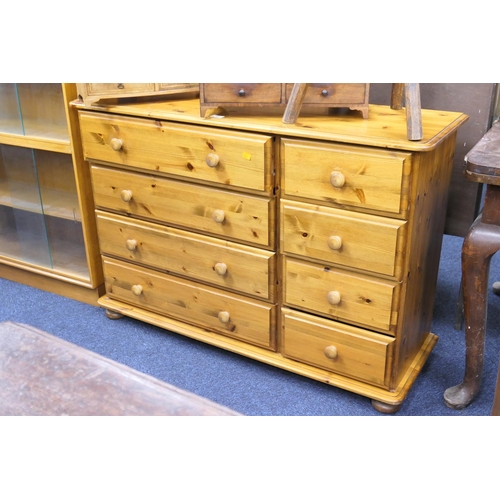 495 - Modern pine chest of four long and four short drawers, width 120cm, height 83cm