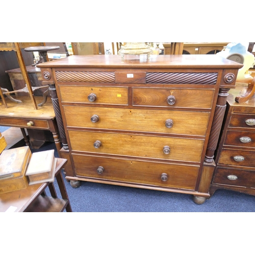 540 - Early Victorian mahogany chest of drawers, width 126cm, height 114cm