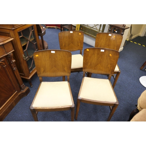 562 - Set of four 1940s/50s walnut dining chairs