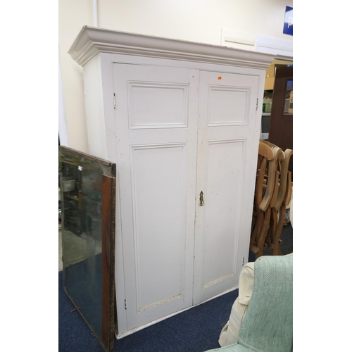 570 - White painted pine wardrobe, width 122cm, height 183cm, depth 63.5cm