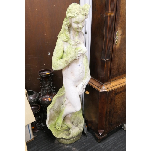 573 - Reconstituted stone garden figure of Venus, height 117cm