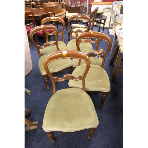 604 - Set of six Victorian mahogany balloon back dining chairs