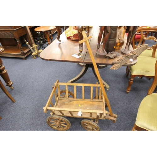 609 - Old wooden dog cart, probably early 20th Century