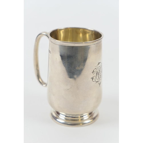 122 - Edwardian silver christening tankard, by William Hutton & Sons, Birmingham 1908, slightly tapered st... 