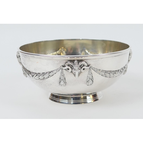 151 - Victorian silver small bowl, by Edward Kerr Reid, London 1864, circular form worked with laurel leaf... 