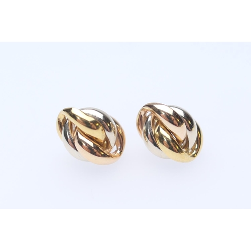 255 - Pair of 9ct gold knot earrings, gross weight approx. 2.2g