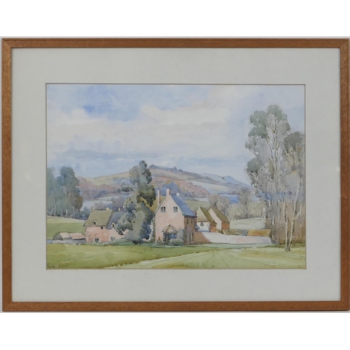 310 - O'Meara (active 1930s), View of a farmstead, watercolour, indistinctly dated, 29cm x 38cm