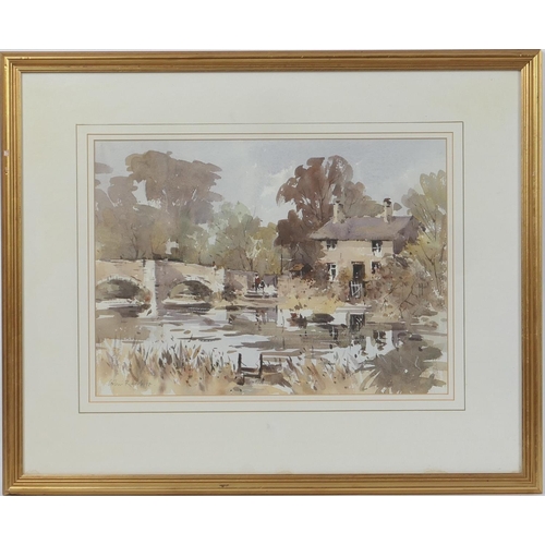 316 - Colin Ratcliffe (Contemporary), Cottage at Ashford on the Water, watercolour, signed, titled to a la... 