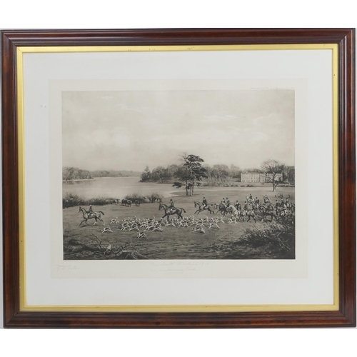 357 - Geoffrey Douglas Giles (1857-1941), The Cheshire Hunt, four monochrome hunting prints, each signed, ... 