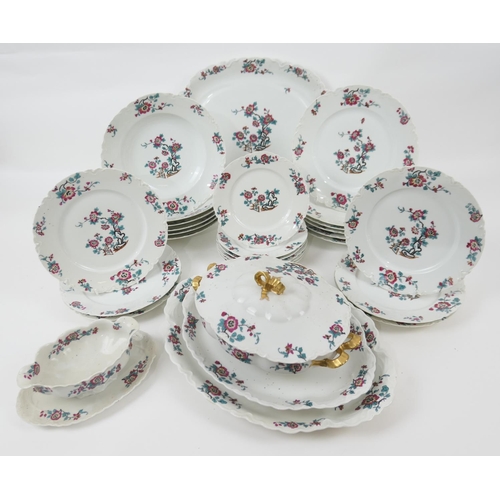 61 - Haviland Limoges part dinner service, early 20th Century, decorated in the rock and fence pattern in... 