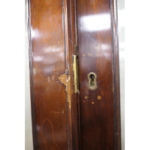 627 - Late 19th Century mahogany and inlaid breakfront library bookcase, in Georgian style, having a mould... 