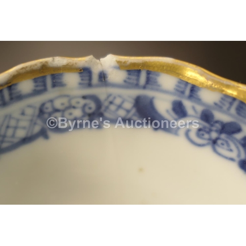 3 - Chinese blue and white conical bowl, 19th Century, 10.5cm diameter; also a Chinese blue and white te... 