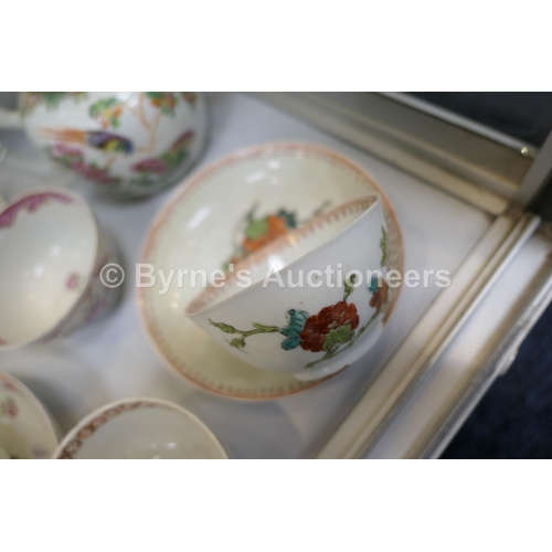 30 - Five Chinese famille rose plates, all 18th Century, including an armorial plate, 22.5cm; Mandarin st... 