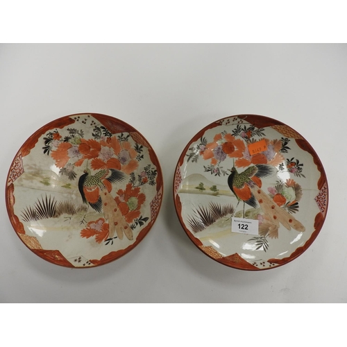 122 - Pair of Japanese Kutani porcelain plates