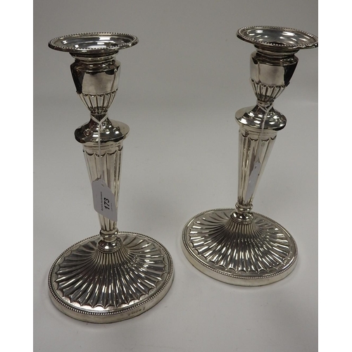 173 - Pair of modern silver candlesticks, London 1963, height 29cm