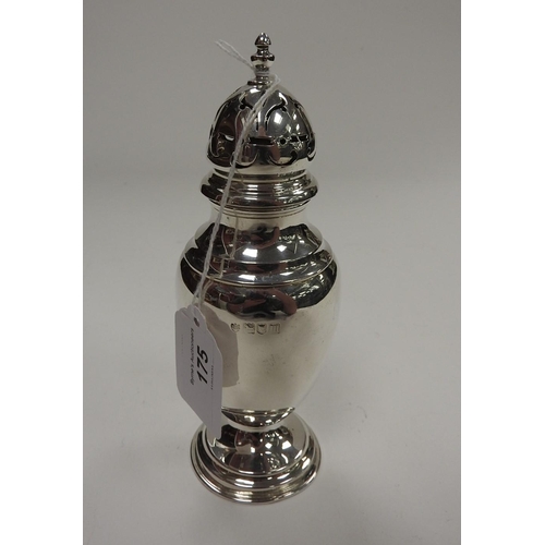 175 - Edwardian silver sugar castor, by Edward Barnard and Sons, London 1907, height 17.5cm, weight approx... 