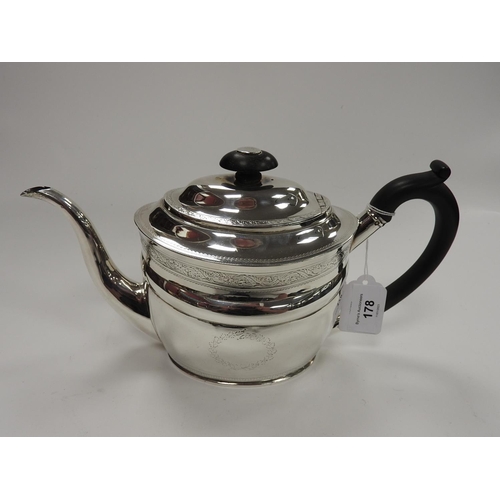 178 - George III silver teapot by John Mewburn, London 1800, height 17cm, gross weight approx. 559g