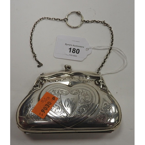 180 - George V lady's evening purse, Birmingham 1917, 11.5cm