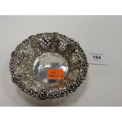 184 - Late Victorian silver circular bonbon dish, Chester 1897, 12cm, weight 44g